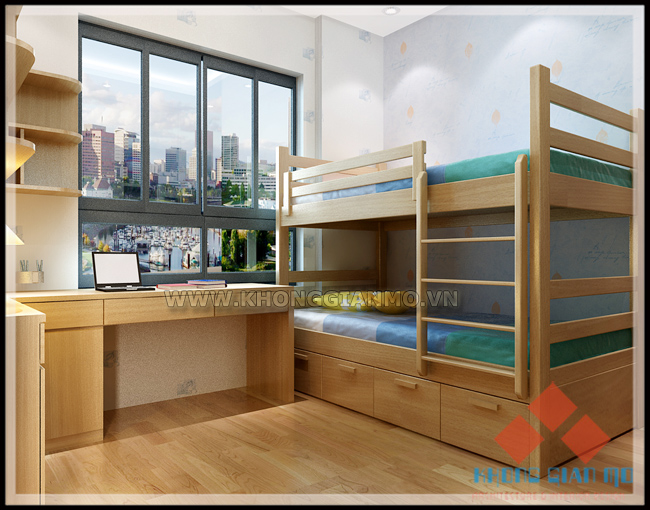 Thiết kế nội thất chung cư xala - Phòng ngủ baby chung cư xala - Chị Huyền